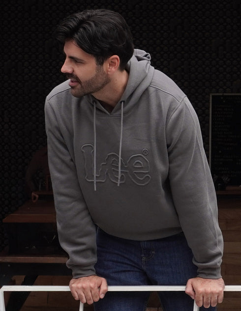 Sudadera con capucha LEE en color gris para caballero